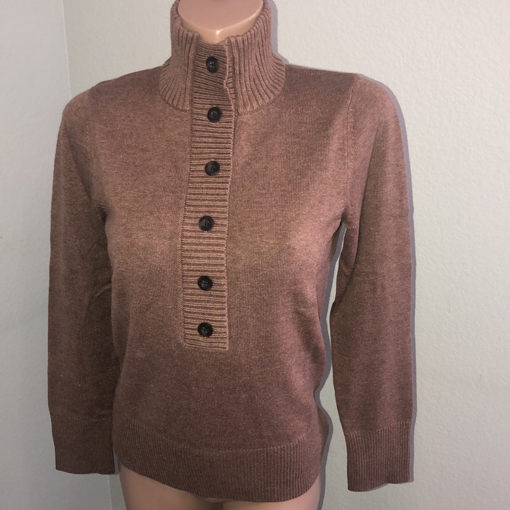 NWT Eddie Bauer Brown Putty Sweater w Buttons - M